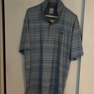 Callaway Gray Striped Polo Shirt